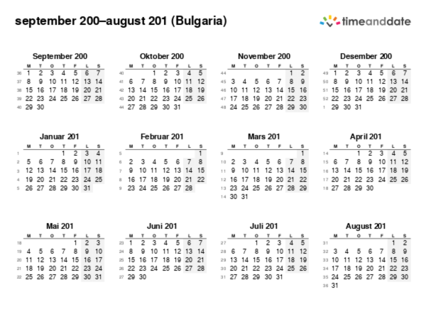 Kalender for 200 i Bulgaria